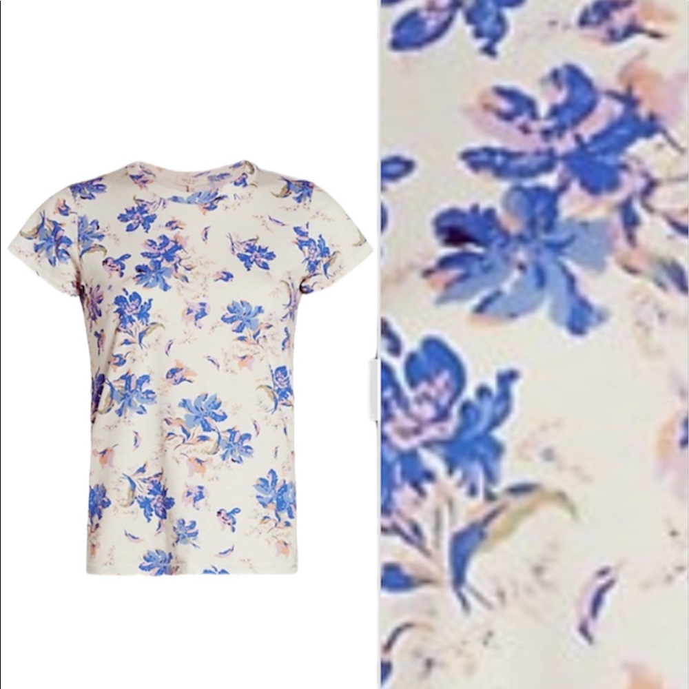 rag & bone Floral Crewneck T-Shirt. Large 10-12, NWT